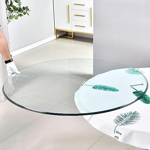 Outdoor Esstisch mit wetterfester Tischplatte aus gehärtetem Glas, runde Tischplatte für DIY-Projekte, 70 80 cm Durchmesser von Generisch