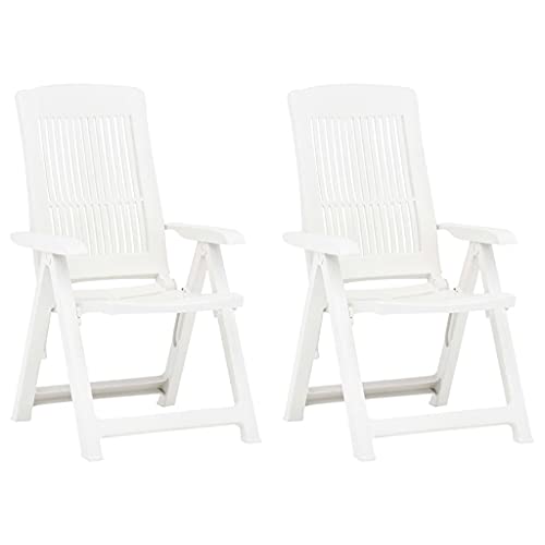 Outdoor Gartenstühle Kunststoff verstellbar 2er Set weiß Outdoor Gartenstühle Kunststoff verstellbar 2er Set weiß von Generisch