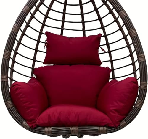 Outdoor-Hängesessel Kissen wasserdichte Schaukel Hängematte Kissen Ersatz Ei Stuhl Kissen mit Kopfstütze & Armlehnen Bequeme Gartenschaukel Sitzpolster von Generisch