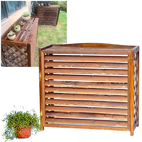 Outdoor Holz Klimaanlage Abdeckung Sichtschutz für Terrassen AC Unterstützung Blumentopf Halter Dekorative Trenngitter für Klimaanlagen von Generisch