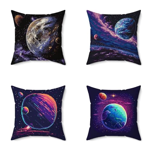 Outdoor Kissen 75X75CM 4er Set Schwarz Kissenbezuge Tierra Wasserfestem Weich Sofakissen HD Doppelseitig Drucken Dekokissen für Outdoor Garten Terrasse Stuhl Balkon Deko Geschenke für Frauen 9-2031 Outdoor Kissen 75X75CM 4er Set Schwarz Kissenbezuge Tierra Wasserfestem Weich Sofakissen HD Doppelseitig Drucken Dekokissen für Outdoor Garten Terrasse Stuhl Balkon Deko Geschenke für Frauen 9-2031 von Generisch