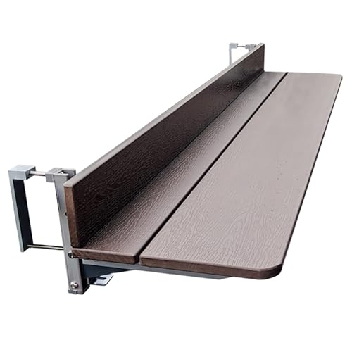 Outdoor Klapptisch Beistelltisch Wandmontierter Balkon Hängetisch Massivholz Decktisch für Balkon Terrasse und Außenbereich von Generisch