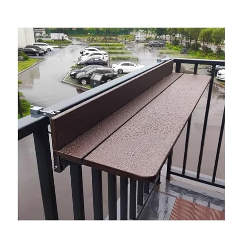 Outdoor-Klapptisch für Balkon, Terrasse, Bartisch für Geländer, wandmontierter Schreibtisch, kompatibel mit verschiedenen Geländern (L x B x H): 80 x 27 cm von Generisch