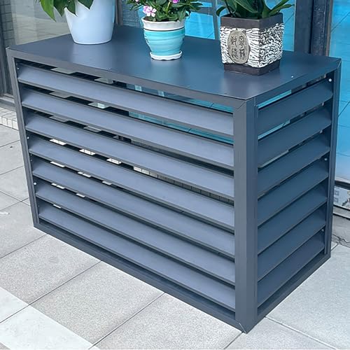 Outdoor-Klimaanlagenabdeckung, Aluminium, Allwetter-Schutzhülle für Wechselstromgeräte, für den Außenbereich, Mülleimer, Zaunpaneele, grauer Blumenständer von Generisch