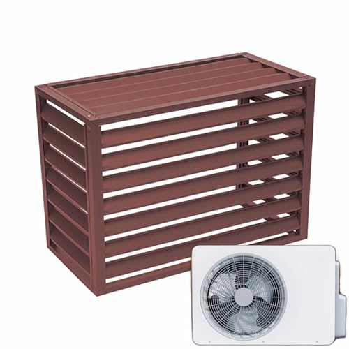 Outdoor-Klimaanlagenabdeckung – Wetterbeständige Aluminium-Schutzhülle mit Holzmaserung für geteilte AC-Einheiten Outdoor-Klimaanlagenabdeckung – Wetterbeständige Aluminium-Schutzhülle mit Holzmaserung für geteilte AC-Einheiten von Generisch