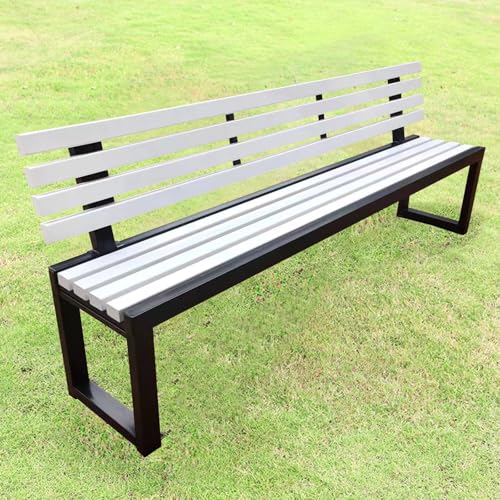 Outdoor Metall Parkbank mit Rückenlehne - Robuste Gartenbank aus Gusseisen für Terrasse und Park - Tragkraft 400 kg von Generisch