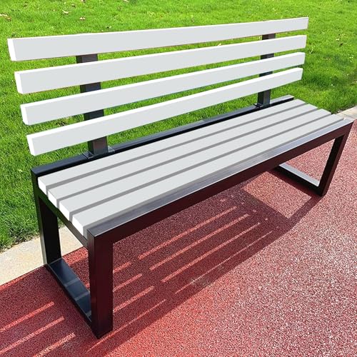 Outdoor Metallbank mit Rückenlehne und Armlehnen, wetterfeste Terrasse Garten Sitzgelegenheit für Hof und Veranda von Generisch