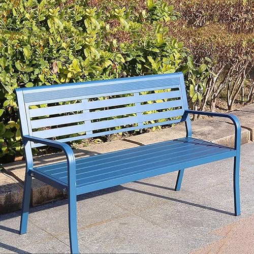 Outdoor Metallbank mit Rückenlehne - wetterfeste Sitzgelegenheit für Park, Terrasse, Garten, Veranda von Generisch