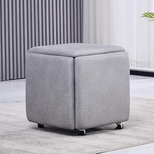 Outdoor Party Ottoman Vanity Stool Organizer Sofa Stapelbar 5 in 1 Sitzwürfel Wasserdicht Sitz für Wohnzimmer Schlafzimmer Kreativer Pouf Quadratisch (Größe: 46 x 46 x 48) von Generisch