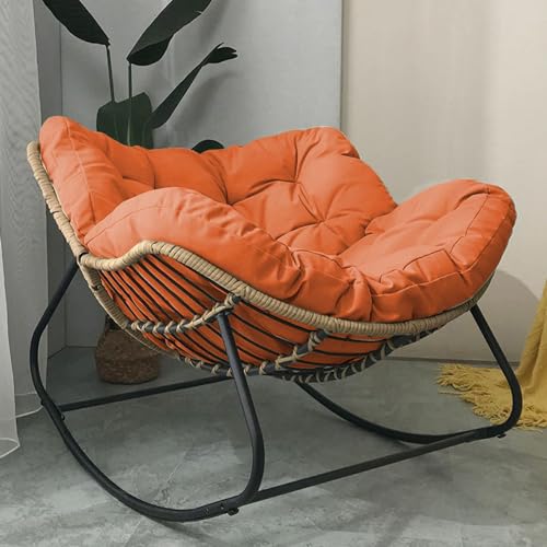 Outdoor Patio Schaukelstuhl Gepolstertes Kissen - Indoor Oversized Rattan Wicker Lounge Egg Schaukelstuhl auf Metallrahmen - Große Kapazität Outdoor Patio Schaukelstuhl Gepolstertes Kissen - Indoor Oversized Rattan Wicker Lounge Egg Schaukelstuhl auf Metallrahmen - Große Kapazität von Generisch