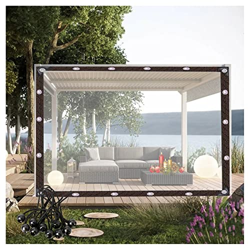 Outdoor Pergola Vorhang Gartenabdeckung Transparent UV-beständige Plane Anpassbar für Carport Balkon Pergola (Transparent 1x1m/3.3x3.3ft) von Generisch