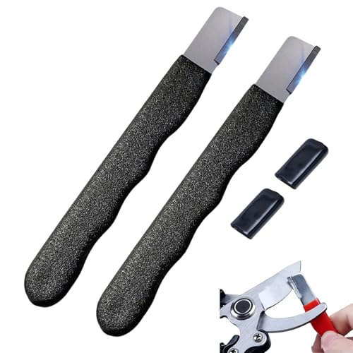 Outdoor Portable Dual-Purpose Whetstone, Tungsten Steel Compact Blade Sharpener for Knife Scissors Gardening Tool Pruner Shears, Household Camping Sharpening Stone (2 Pcs Black) von Generisch