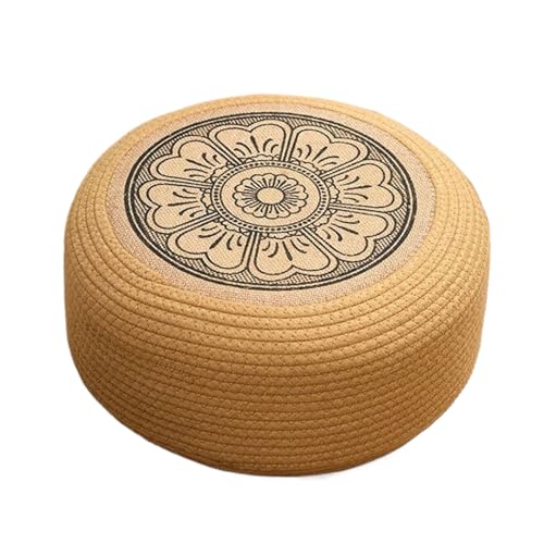 Outdoor Pouf | Runder Geflochtener Gartenhocker | Sitzkissen Für Wohnbereich Küstenambiente Poolbereich Und Außenbereich von Generisch