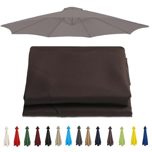 Outdoor Regenschirm Baldachin Ersatz (200-350cm) für 6/8 Rippen Terrasse/Strand/Garten Pool Schirmabdeckung - Braun 6 Rippen 250cm / 8 Rippen von Generisch