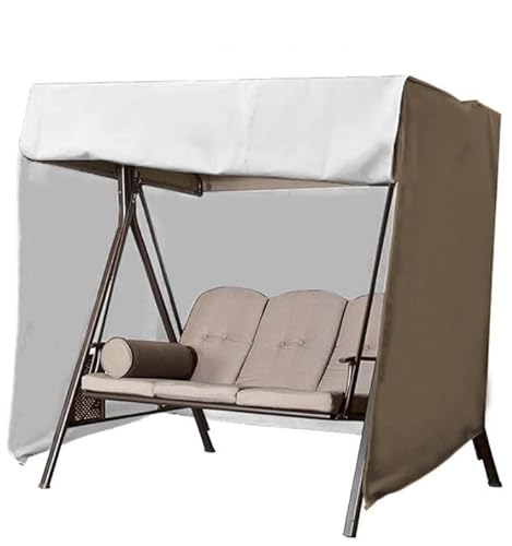 Outdoor-Schaukelabdeckung, wasserdicht, 3-Sitzer, Terrassenschaukel-Überdachung, 3-lagiger Veranda-Schutz, langlebige Möbelabdeckung (Braun, 160 x 119,4 x 170,2 cm) von Generisch
