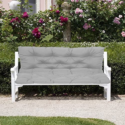 Outdoor-Schaukelkissen, wasserdicht, mit Riemen, 2-/3-Sitzer, 150 x 100 x 10 cm, Grau von Generisch