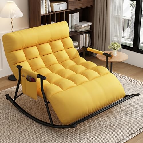 Outdoor Schaukelsessel Relaxsessel Modern Lounge Rocker mit Seitentaschen und Armlehnen, Zero Gravity Design für Entspannung auf Balkon oder Wohnzimmer Outdoor Schaukelsessel Relaxsessel Modern Lounge Rocker mit Seitentaschen und Armlehnen, Zero Gravity Design für Entspannung auf Balkon oder Wohnzimmer von Generisch