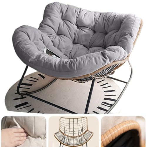 Outdoor Schaukelstuhl - Bequemer großer Terrassen-Eierstuhl mit dickem Kissen und hautfreundlichem Rattan-Gewebe für Garten und Wohnzimmer - Stilvolles Design von Generisch