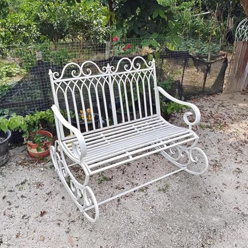 Outdoor-Schaukelstuhl aus Eisen, strapazierfähig, 250 kg Kapazität, bequem, keine Installation, perfekt für Garten und Hof von Generisch