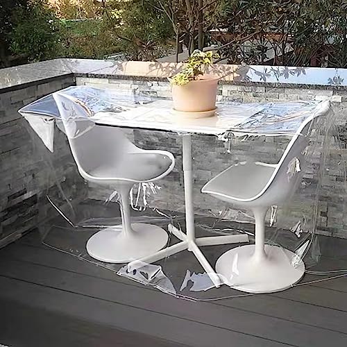 Outdoor Sectional Couch Cover Waterproof Windproof and Tear Resistant Transparent Patio Furniture Covers for Dining Table Chair Set Customizable for 2 12 Seats von Generisch