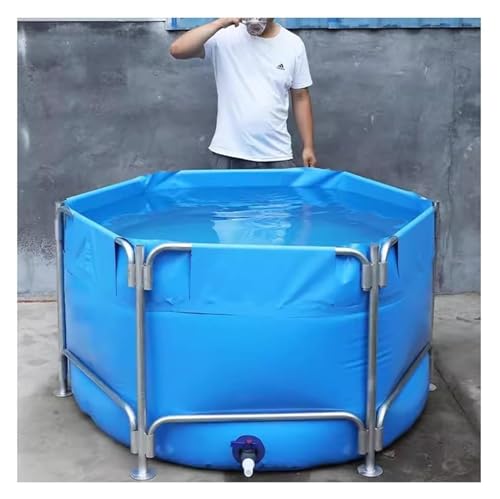 Outdoor Segeltuch-Fischteich mit Metallrahmen – langlebiger oberirdischer Pool für Koi, Kinderspiele und Bauernhof-Bewässerung von Generisch
