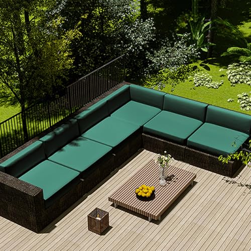 Outdoor Sofa Kissenbezug Wasserdicht Abnehmbar mit Reißverschluss für Gartenmöbel Kompatibel mit L-Form & 2/3 Sitzer - 1 Stück von Generisch