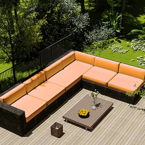 Outdoor Sofa Kissenbezug Wasserdicht Abnehmbarer mit Reißverschluss für Gartenmöbel Kompatibel mit L-Form & 2/3 Sitzer - 1 Stück von Generisch
