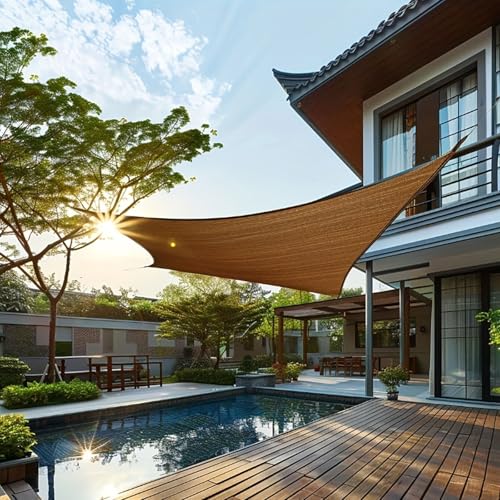 Outdoor-Sonnenschutztuch, UV-Block-Mesh-Plane, Baldachin für Terrasse, Garten und Hinterhof, 6 x 7 m, Pergola-Schattenabdeckung, strapazierfähige Schattenplanen für effektiven Sonnenschutz von Generisch