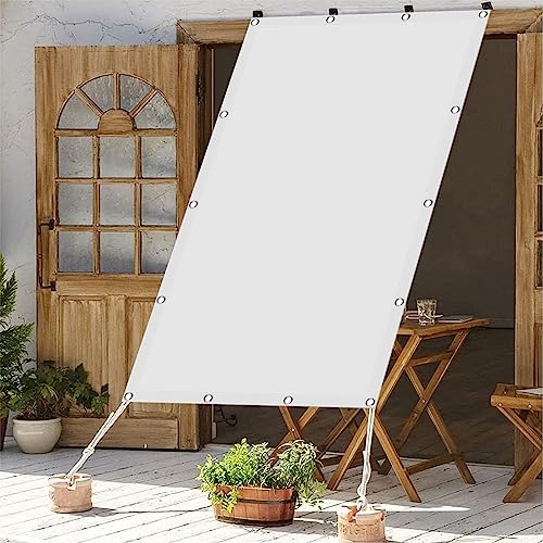 Outdoor Sonnensegel 3 x 6,5 m - Rechteck Terrassenschattennetz für Garten Pool Balkon & Terrasse - UV-Schutz Unterstand Gewächshausabdeckung Weiß von Generisch