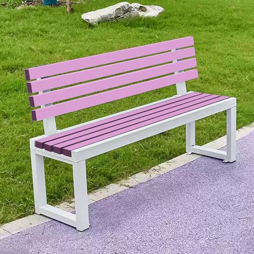Outdoor-Stahlbank mit Rückenlehne – 2-Personen-Gartenmöbel für Deck, Veranda oder Hinterhof – robuste Metall-Sitzfläche (weiß, 40 x 120 x 85 cm) von Generisch