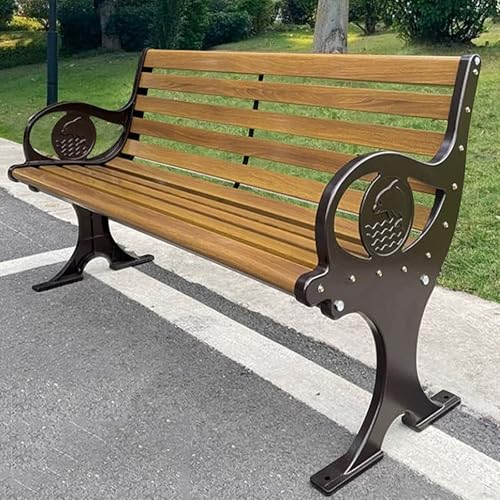 Outdoor-Terrassenbank aus Aluminium für 2 bis 3 Personen, wetterfest, mit Rückenlehne und Armlehnen, perfekt für Garten, Veranda, Hofmöbel, Braun, 120 cm Outdoor-Terrassenbank aus Aluminium für 2 bis 3 Personen, wetterfest, mit Rückenlehne und Armlehnen, perfekt für Garten, Veranda, Hofmöbel, Braun, 120 cm von Generisch