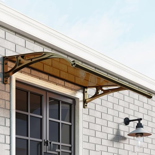 Outdoor Terrassenmarkise Vordach für Türen & Fenster - Geschwungenes Design Regen- & Schneeschutz für Garten & Balkon - Braun Eingangsunterstand von Generisch