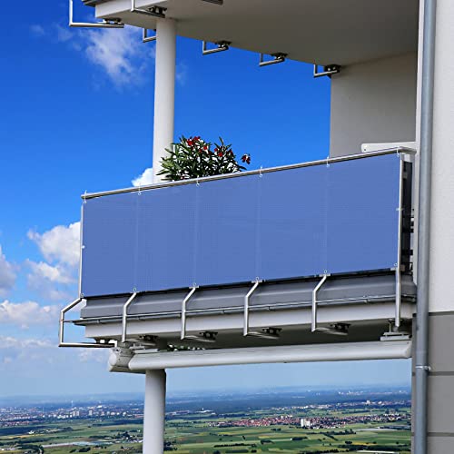 Outdoor Terrassenüberdachung 60x950cm Wasserdicht Sonnenschutz Markise mit 85% UV-Block Navy Blau Gartenüberdachung für Sonnenschutz und Privatsphäre von Generisch