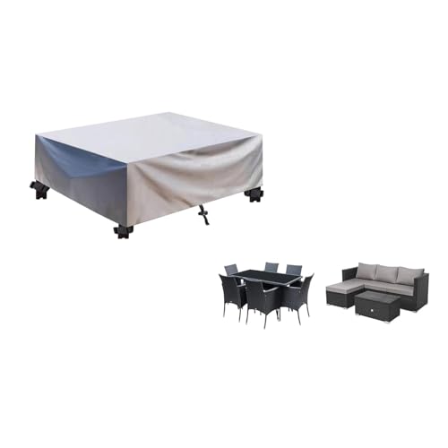 Outdoor Tischabdeckung 420D Oxford-Gewebe Wasserdicht Staubdicht UV-beständig 190x170x85cm Rattan Gartenmöbel Schutz Terrassentisch & Stühle Abdeckung Outdoor Tischabdeckung 420D Oxford-Gewebe Wasserdicht Staubdicht UV-beständig 190x170x85cm Rattan Gartenmöbel Schutz Terrassentisch & Stühle Abdeckung von Generisch