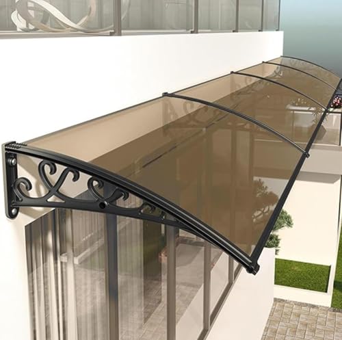 Outdoor Türmarkise Wasserdicht Terrassenüberdachung Veranda Unterstand Braun 100x200cm Regen- & Schneeschutz Garten Schatten Vielseitig Pergola für Decks & Eingänge von Generisch