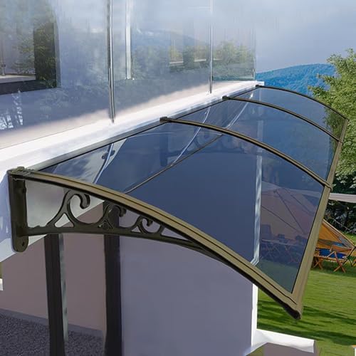 Outdoor Türvordach 99,99% UV-Schutz Geräuschreduzierende Markise Wetterfest Dach aus Polycarbonat Garten Fenster Stoßfeste Abdeckung (80x340cm) von Generisch