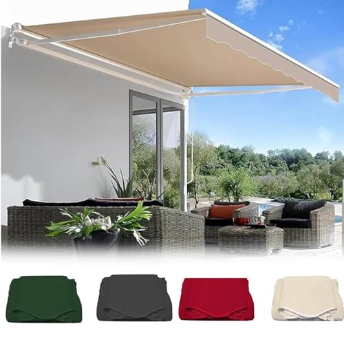 Outdoor Vordach Ersatzstoff wasserdicht und reißfest Markisenabdeckung für Fenster und Türen Beige (3.0x2.0 m) 3x2m Rahmen Nicht enthalten von Generisch