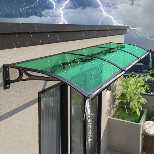 Outdoor Wasserdicht Gebogene Türvordach - Polycarbonat-Abdeckung für Front-/Hintertür, Veranda & Fenster - UV-, Regen- & Schneeschutz Markise von Generisch