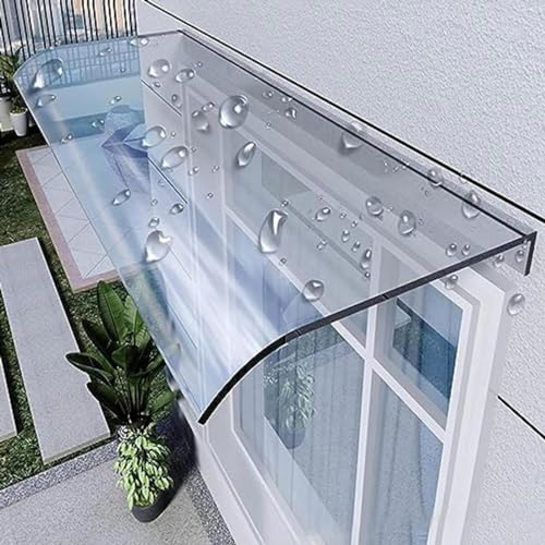 Outdoor Wasserdicht UV Schutz Polycarbonat Haustür Vordach für Zuhause Balkon Garage Fenster Terrasse Transparent 40x40cm von Generisch