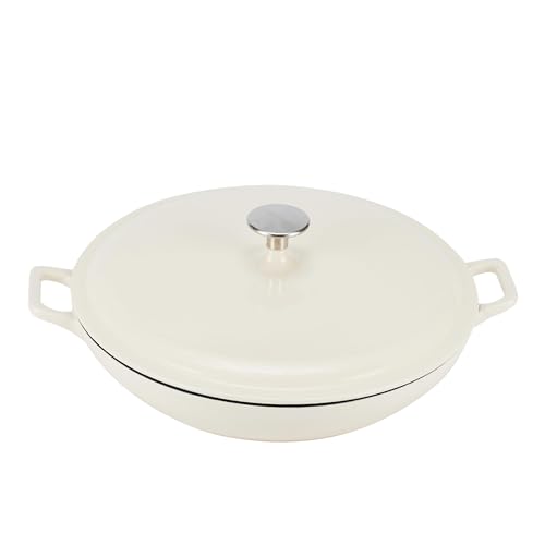 Oval Enamelled Cast Iron Casserole Pan with Lid 3.1 Litre White Oval Enamelled Cast Iron Casserole Pan with Lid 3.1 Litre White von Generisch
