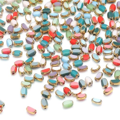 Ovale Glas-Kristallperlen für selbstgemachte Armbänder, Halsketten und Kleidungsdekoration, 4 x 6 mm, 50 Stück Ovale Glas-Kristallperlen für selbstgemachte Armbänder, Halsketten und Kleidungsdekoration, 4 x 6 mm, 50 Stück von Generisch