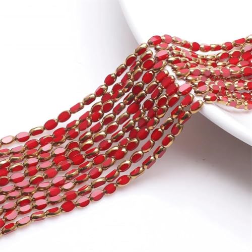 Ovale Glas-Kristallperlen für selbstgemachte Armbänder, Halsketten und Kleidungsdekoration, 4 x 6 mm, 50 Stück von Generisch