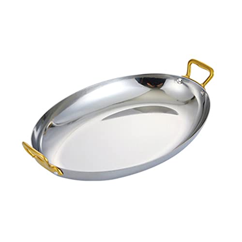 Ovale Paella-Pfanne aus Edelstahl mit zwei Griffen für Zuhause, Restaurant oder Camping Kochen Ovale Paella-Pfanne aus Edelstahl mit zwei Griffen für Zuhause, Restaurant oder Camping Kochen von Generisch