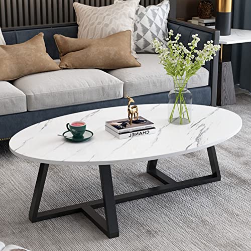 Ovaler Couchtisch für Wohnzimmer, moderner Sofa-Beistelltisch mit dekorativer Holzplatte und Metallrahmen, Industrie-Stil, einfach zu montieren, perfekt für Heimdekoration Ovaler Couchtisch für Wohnzimmer, moderner Sofa-Beistelltisch mit dekorativer Holzplatte und Metallrahmen, Industrie-Stil, einfach zu montieren, perfekt für Heimdekoration von Generisch