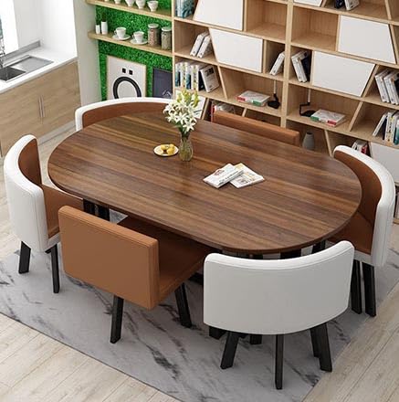 Ovales Esstisch-Set mit Stühlen, moderne Möbel für Küche, Wohnzimmer und Büro Meetings Ovales Esstisch-Set mit Stühlen, moderne Möbel für Küche, Wohnzimmer und Büro Meetings von Generisch