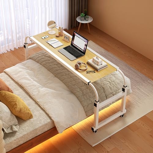 Overbed Desk with Wheels, Adjustable Mobile Computer Table for Hospital and Home, Rolling Medical Table, Height Adjustable for Queen Size Bed Overbed Desk with Wheels, Adjustable Mobile Computer Table for Hospital and Home, Rolling Medical Table, Height Adjustable for Queen Size Bed von Generisch