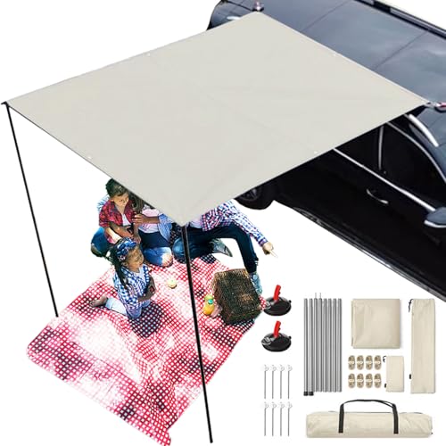 Overlanding Auto-Markise – PU3000 mm Fahrzeug-Camping, UV50+ Sonnenschutz, strapazierfähiges, einziehbares Vordach, wasserdicht, tragbar, Seitenmarkise mit Montagezubehör für SUV, LKW, Van Overlanding Auto-Markise – PU3000 mm Fahrzeug-Camping, UV50+ Sonnenschutz, strapazierfähiges, einziehbares Vordach, wasserdicht, tragbar, Seitenmarkise mit Montagezubehör für SUV, LKW, Van von Generisch