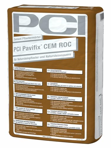 PCI Pavifix CEM ROC 25 kg Grau Trass-Mörtel Zement-Pflastermörtel für Natursteinpflaster und Natursteinmauern Fugenmörtel Sika von Generisch