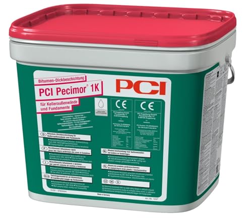 PCI Pecimor 1K 10 L Bitumen-Dickbeschichtung für Kelleraußenwände und Fundamente Sika von Generisch