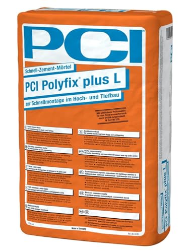 PCI Polyfix plus L 25 kg Schnell-Zement-Mörtel zur Schnellmontage im Hoch- und Tiefbau Dichtungs-/Hohlkehlenmörtel Sika von Generisch
